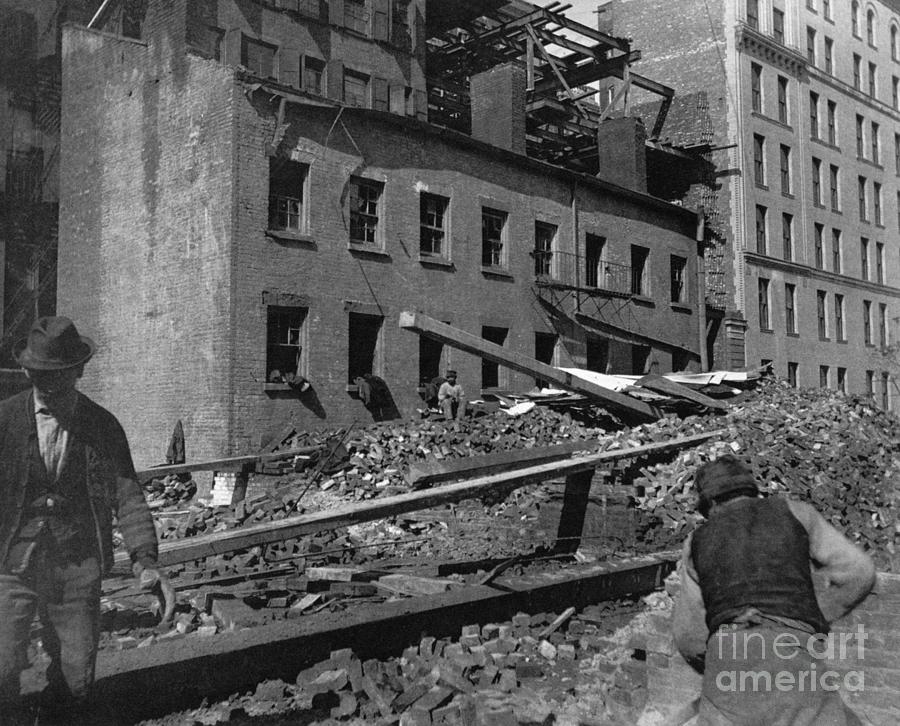 Tenement Demolition, New York City, c1897 Photograph by Jacob Riis