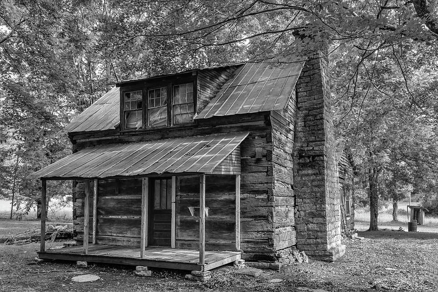 Tennessee cabin monochrome Photograph by Murray Rudd