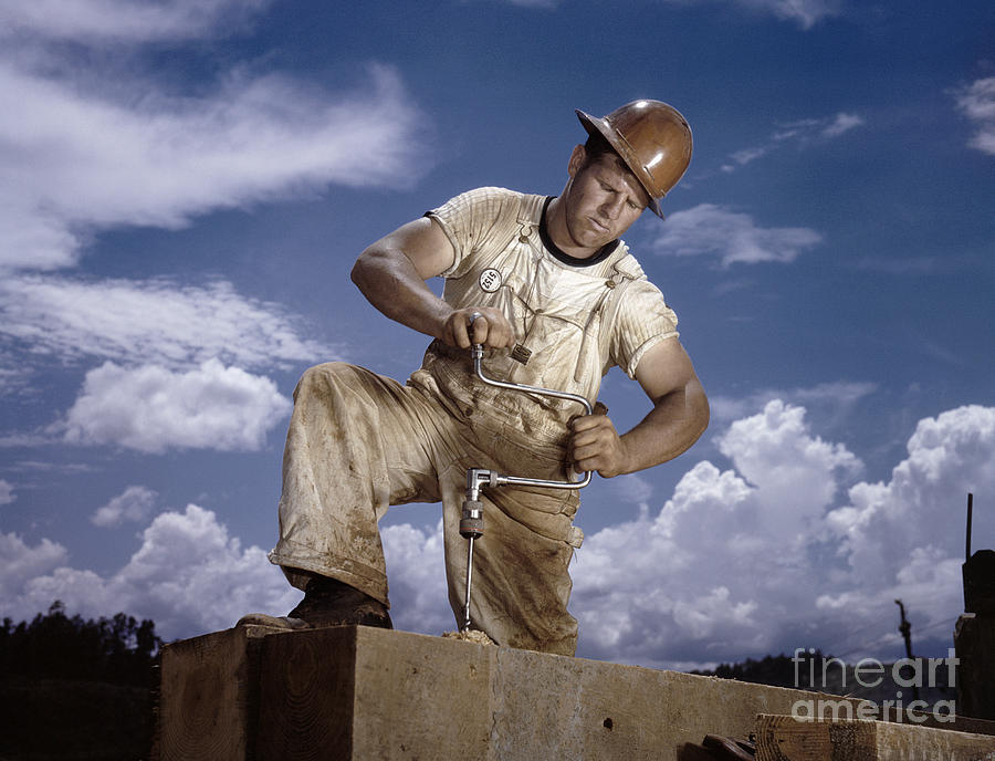 Tennessee Dam Worker, 1942 Photograph by Alfred T Palmer