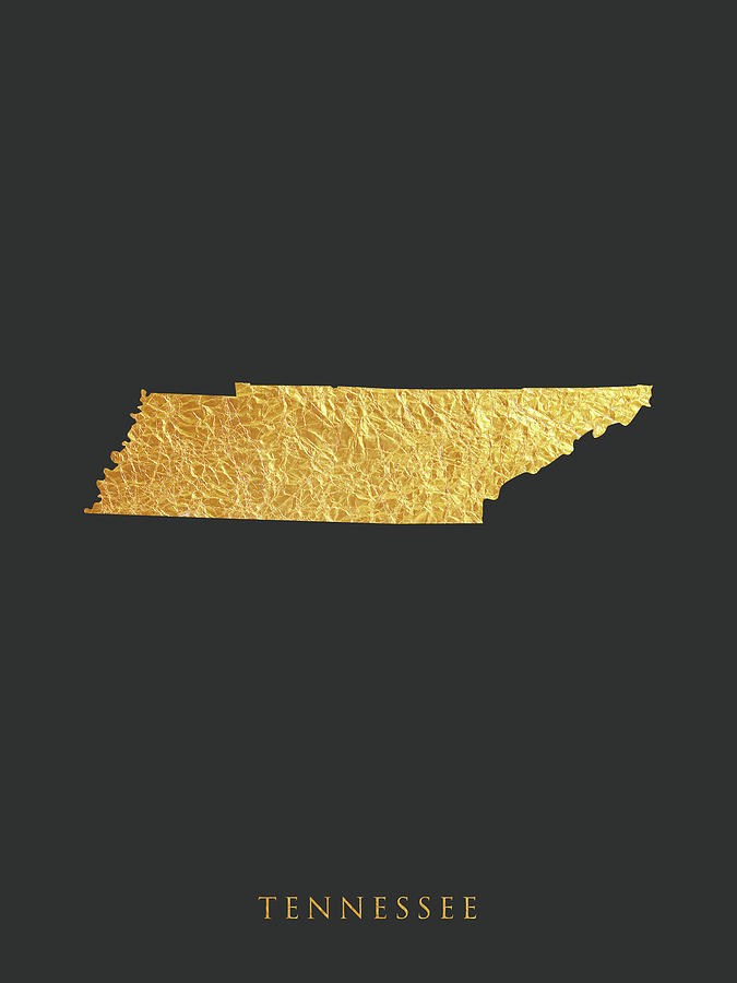 Tennessee Gold Map #10 Digital Art by Michael Tompsett