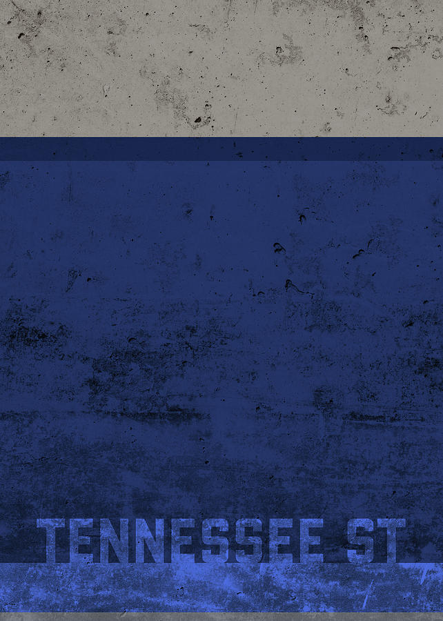 University Mixed Media - Tennessee State Team Colors College University Distressed Bold Series by Design Turnpike