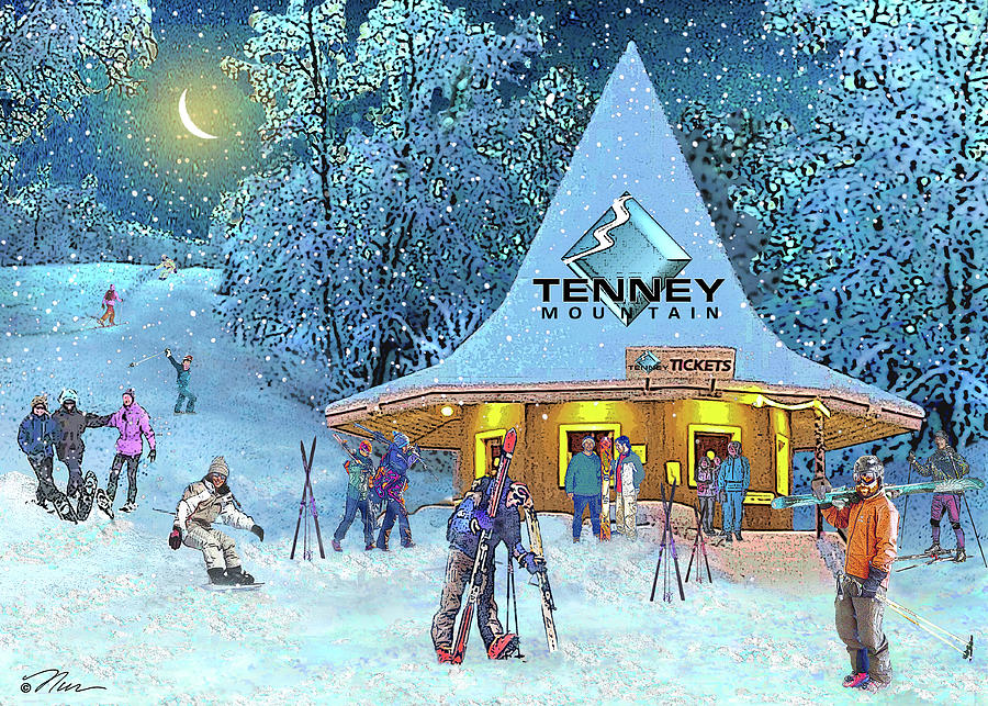 Tenney Mountain Ski Area, New Hampshire Digital Art by Nancy Griswold