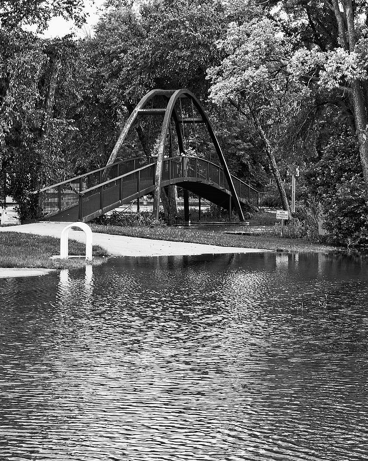 Tenney Park Bridge, Madison, WIsconsin BW Photograph by Steven Ralser