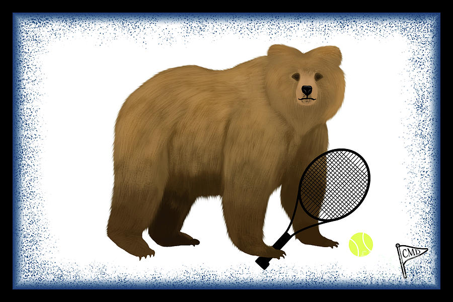 obesity Money lending Untouched Tennis Bear Blue Digital Art by College Mascot Designs | Pixels