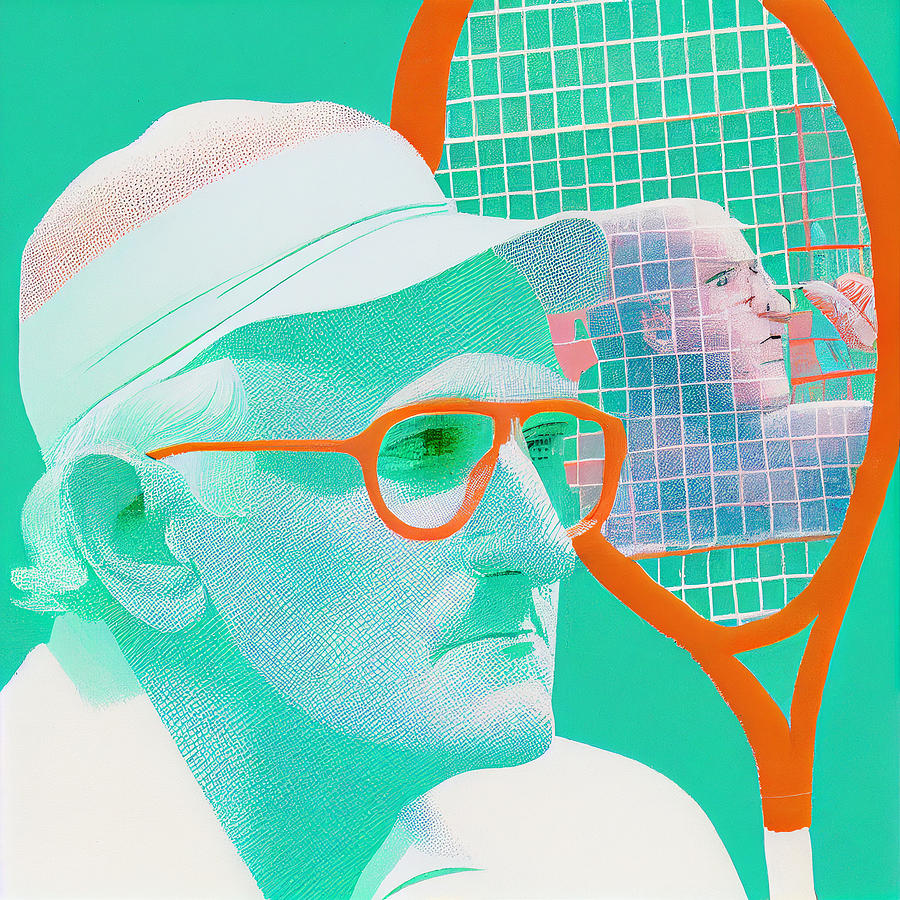 tennis    art  by  david  hockney    risograph  ca  d  c    edfdeea by Asar Studios Digital Art