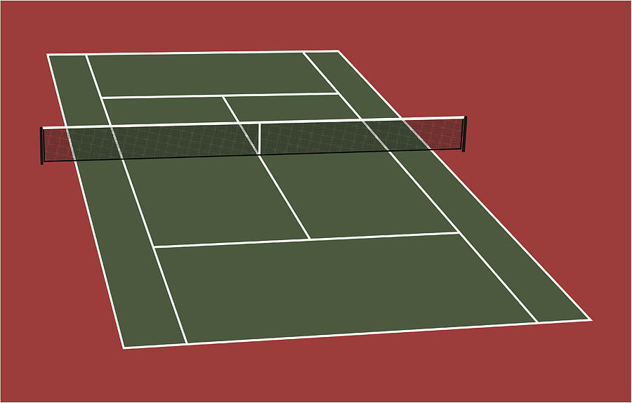 Tennis Court Drawing by Cscredon