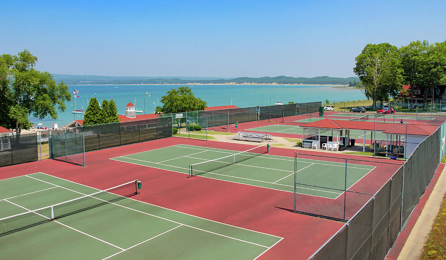Tennis Courts on Little Traverse Bay Photograph by Robert Carter