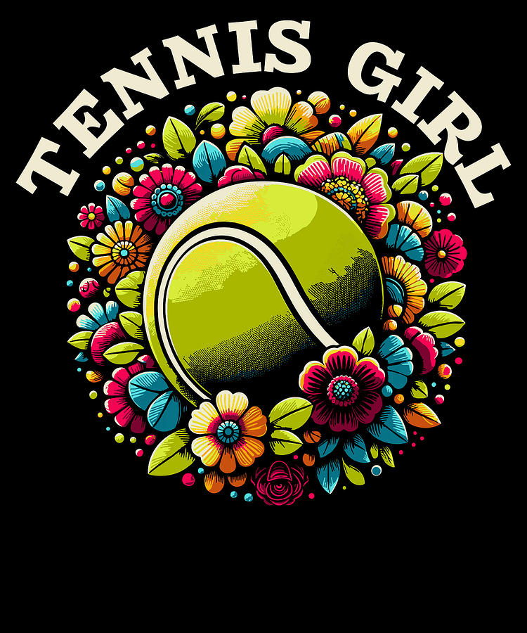 Sports Digital Art - Tennis Girls Racket Player - Sports Tennis Girl by Crazy Squirrel