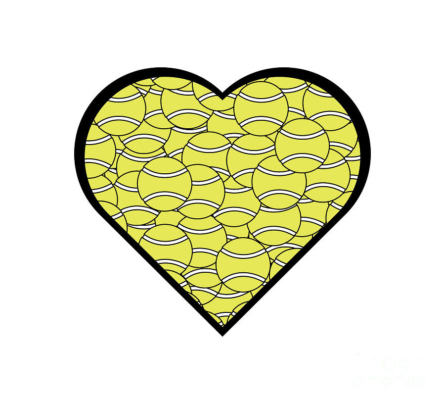Tennis Heart Love Design Digital Art