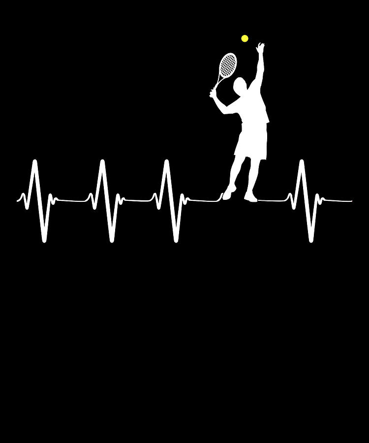 Tennis Heartbeat Tennis Player Racket and Ball Digital Art by Eyes Four ...