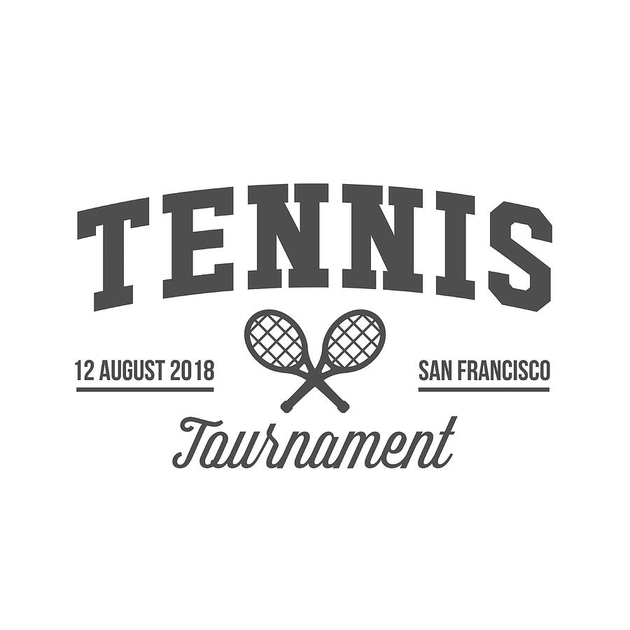 Tennis sports logo, label, emblem, design elements Drawing by Nappelbaum
