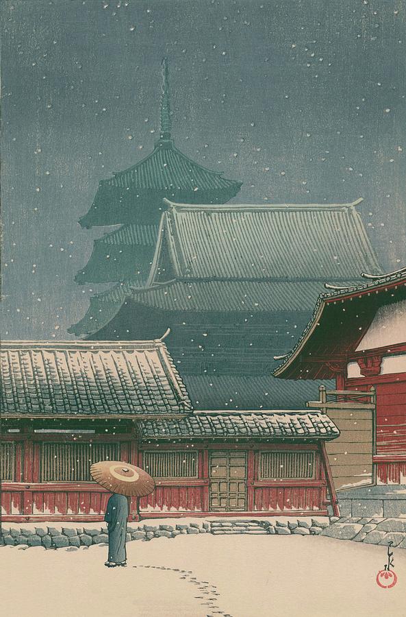 Hasui Kawase - Tenno-ji, Osaka Painting by Aesthetics Store - Fine Art ...