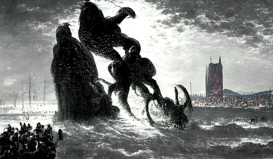 Tentacled Monsters Rise from the Sea Digital Art by Annalisa Rivera-Franz
