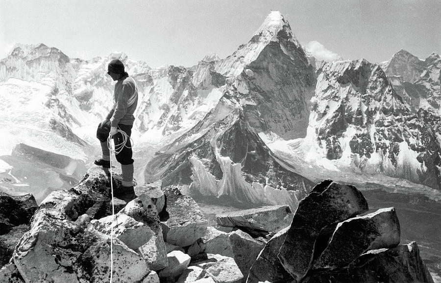 Tenzing Norgay on the summit of Chukhung Peak Photograph by John Hunt ...