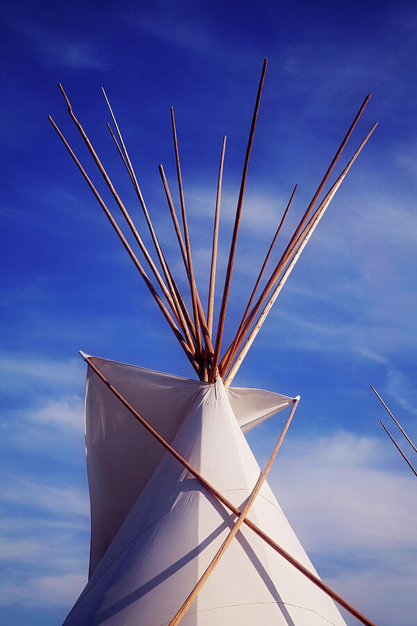 Tepee under a Great Plains Blue Sky Photograph by Toni Hopper