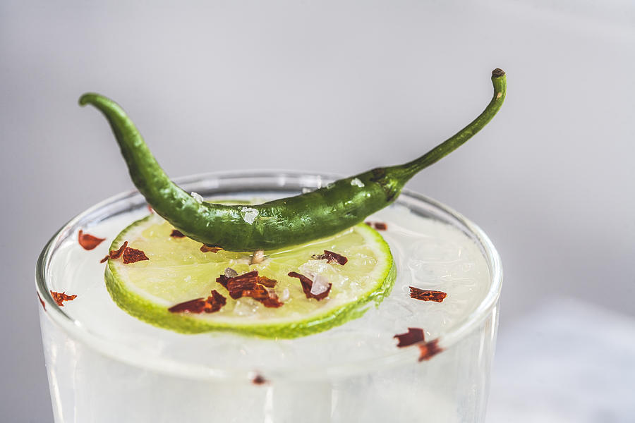 Tequila and Pineapple Margarita with Lime, Chili and Salt Photograph by Enrique Díaz / 7cero