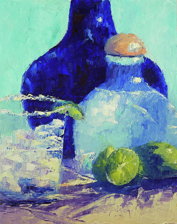 Tequila Bottles Painting by Terry Chacon