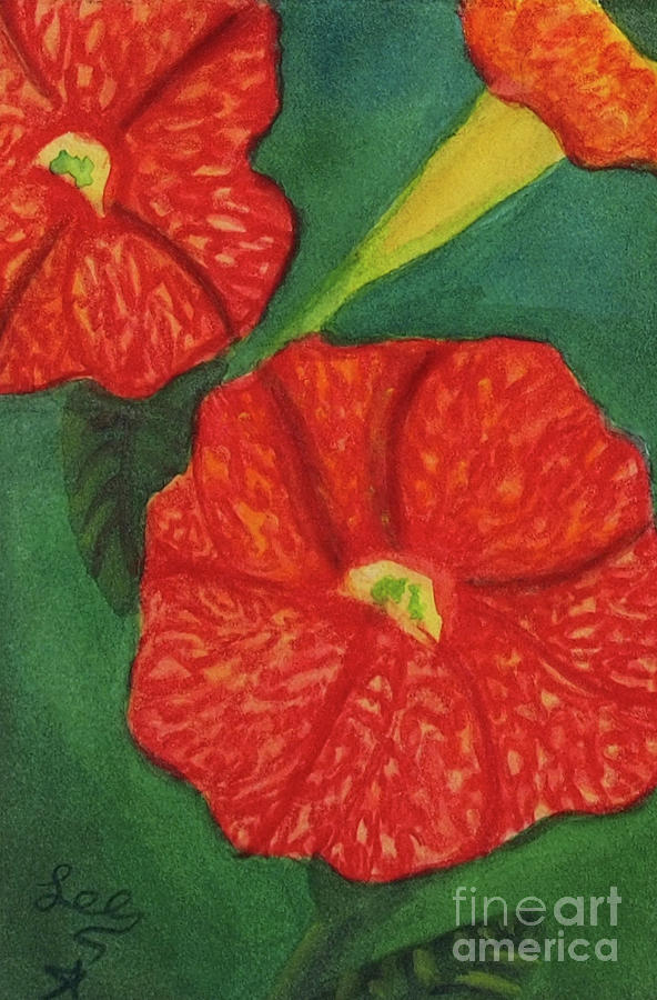 Tequila Sunrise Calibrachoa Flowers Painting by Dorothy Lee