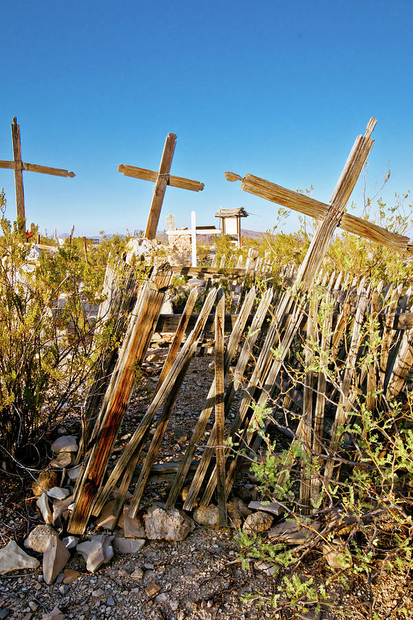 Terlingua Wooden Crosses Photograph by Linda Unger