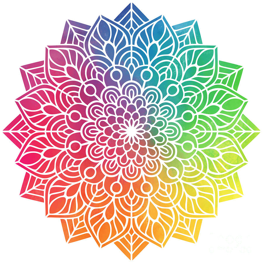 Termakan - Colorful Vibrant Rainbow Mandala Pattern Digital Art by Sambel Pedes