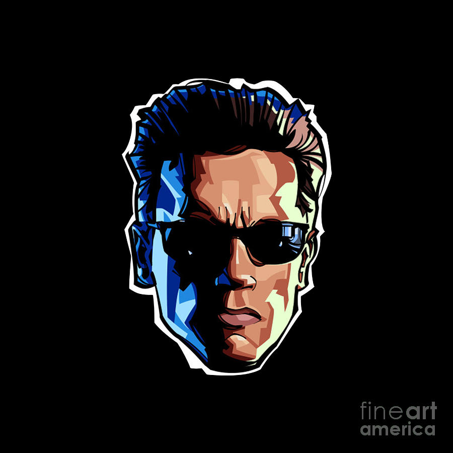 Terminator Head Drawing by Raina Diana - Fine Art America