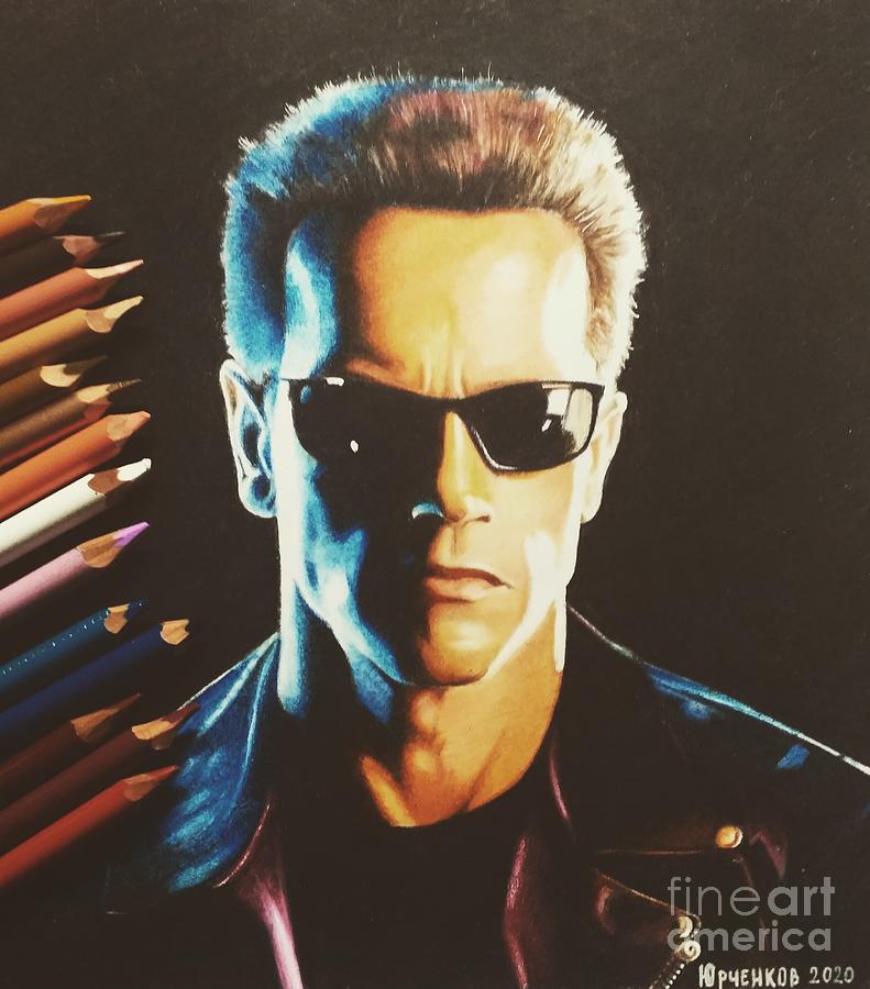 Terminator Drawing by Saveliy Yurchenkov Fine Art America