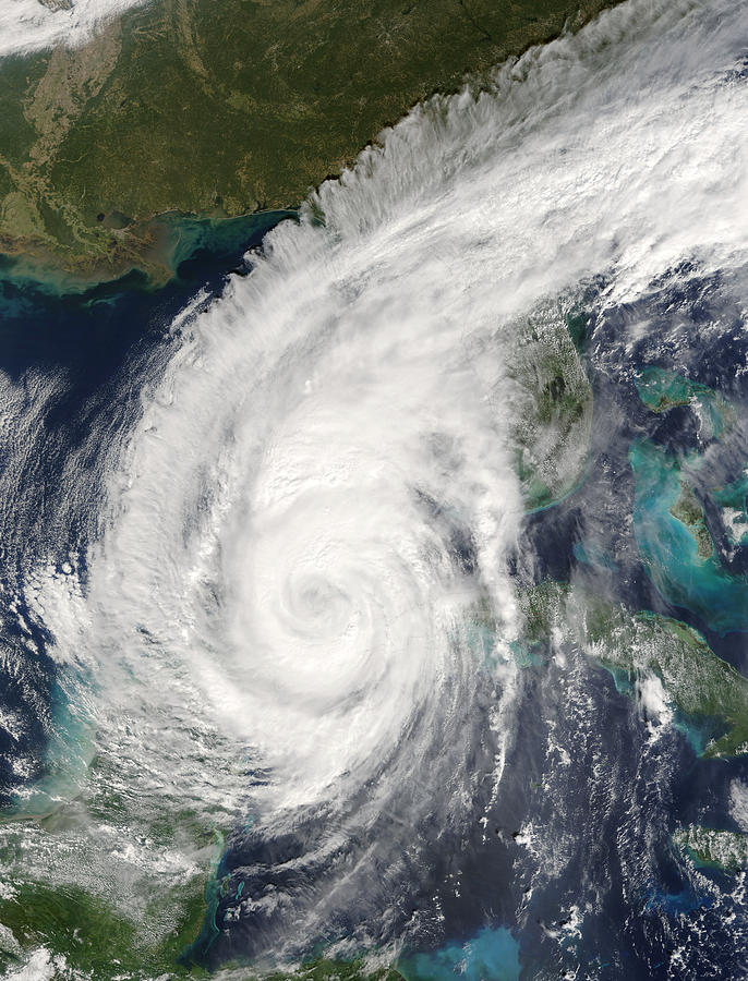 Terra satellite image of hurricane Wilma as it approaches Florida Photograph by Science Photo Library - NASA