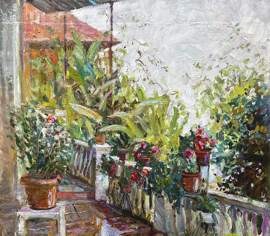 Terrace after the rain Painting by Juliya Zhukova - Fine Art America