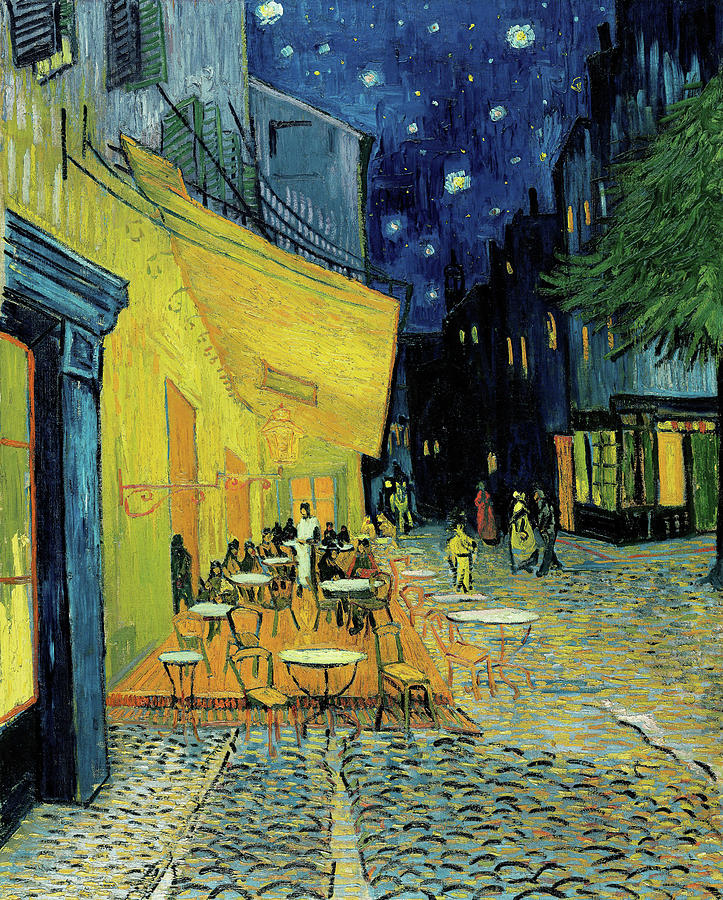 Terrace Of A Caf At Night Place Du Forum Painting By Vincent Van Gogh