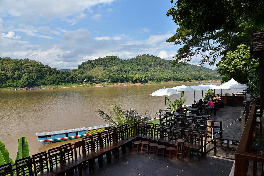 Terrace with mekong river view laos Photograph by Vincent Jary
