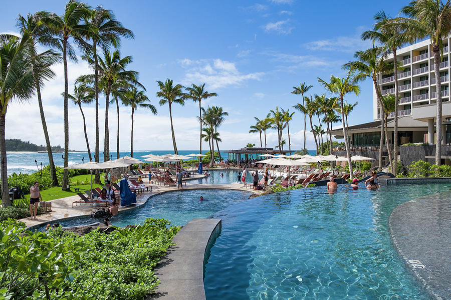 Terraced pool deck of the Turtle Bay Resort Photograph by David L Moore ...