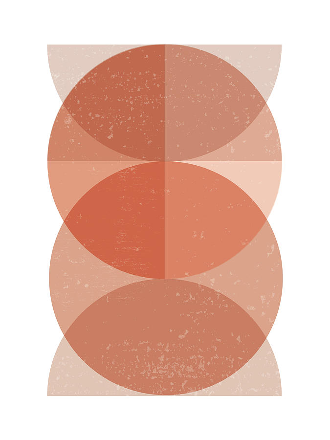 Terracotta Abstract 43 - Modern, Contemporary Art - Abstract Organic Shapes - Circles - Brown Mixed Media by Studio Grafiikka