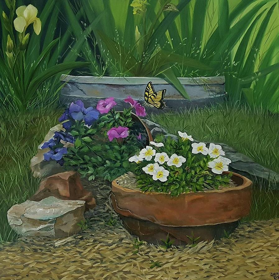 Terracotta Garden Painting by Connie Rish