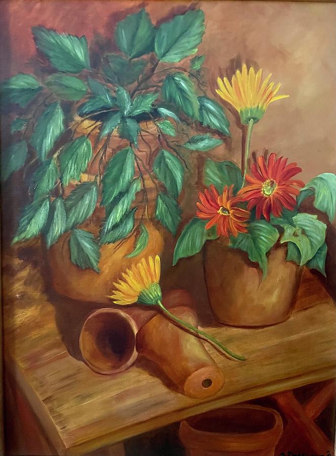 Terracotta Study Painting by Susan Dehlinger