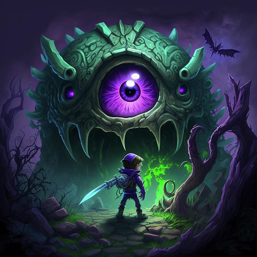 Terraria's Purple Biome, Eye of Cthulhu Painting by Constantin ...