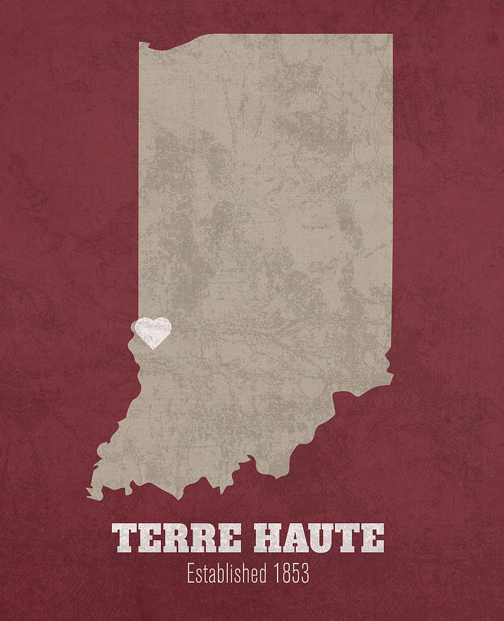 Terre Haute Indiana City Map Founded 1853 Indiana University Color Palette Design Turnpike 