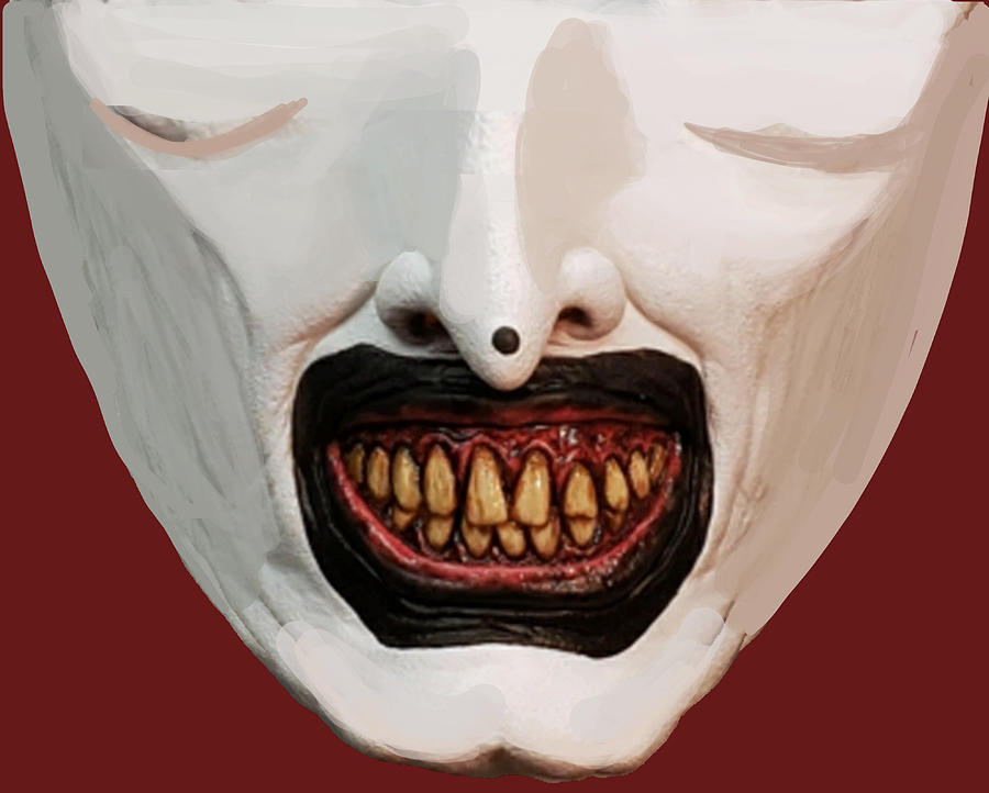 Terrifier face mask Mixed Media by Jonesin' Daily | Fine Art America