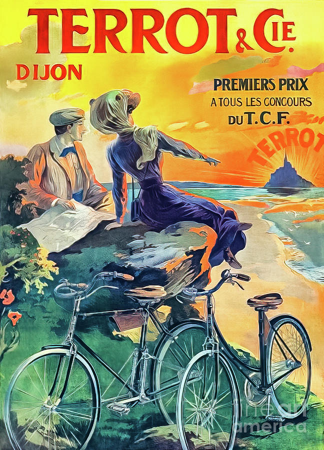 Terrot Touring Bicycles Poster 1900 Drawing by M G Whittingham