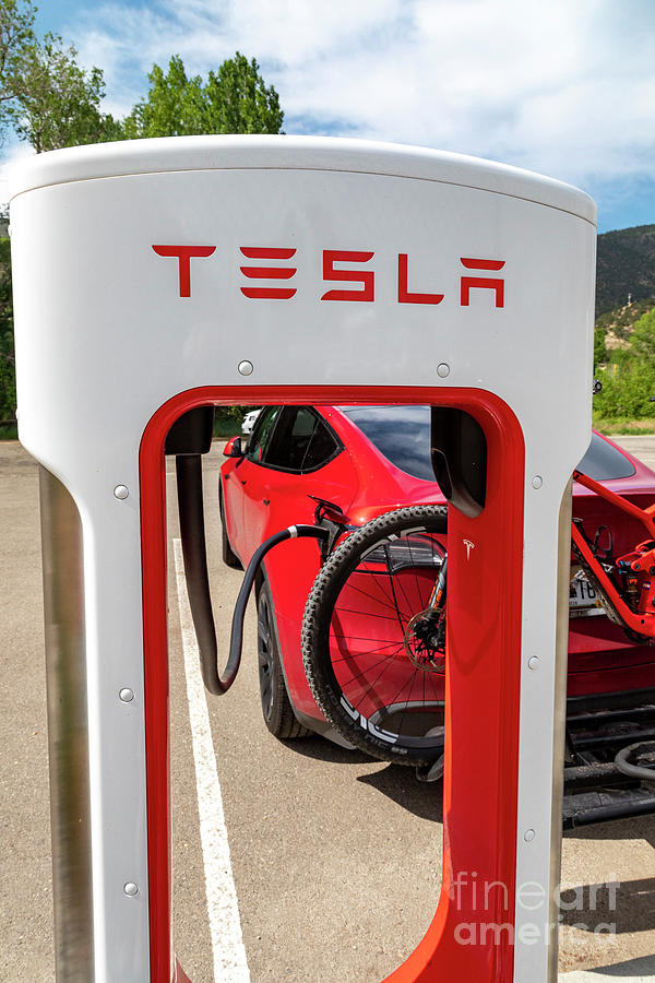 Tesla Charging Station Photograph by Jim West