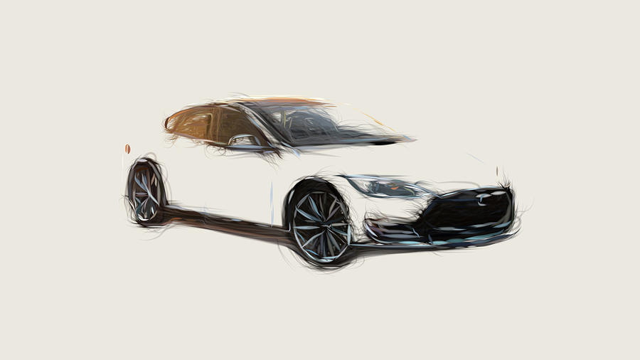 Drawing Tesla Model X  Truly impressive  Carsoid