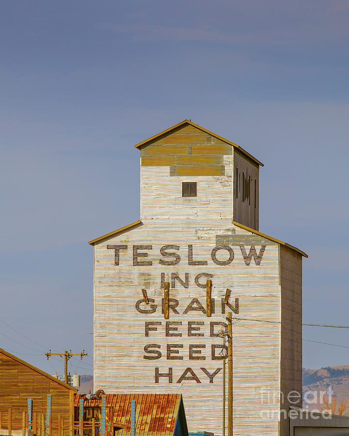 Teslow Grain Feed Seed Hay Silo Livingston Montana Photograph by Edward Fielding