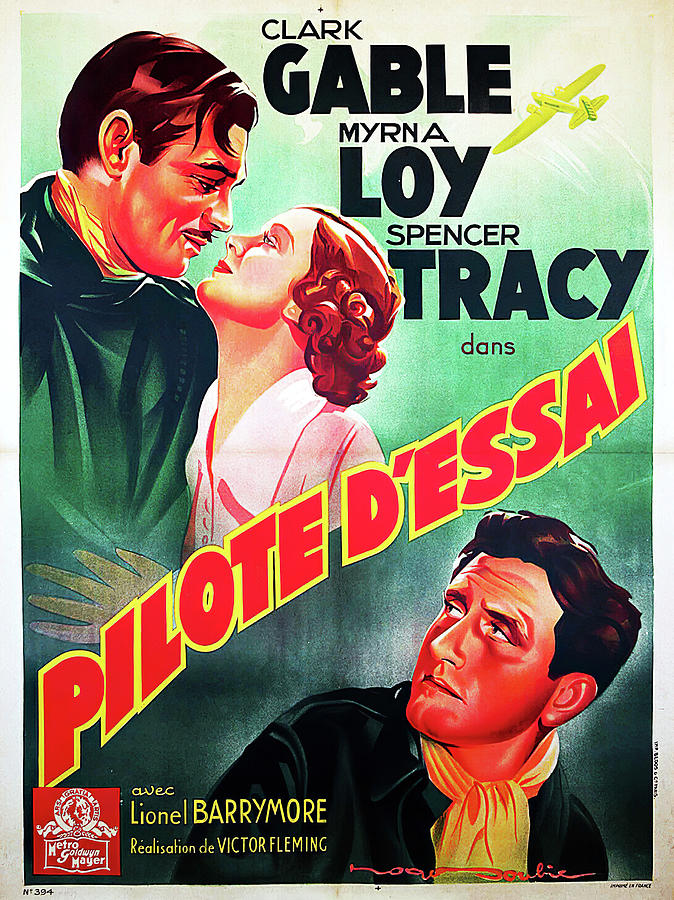 Test Pilot, 1937 - art by Roger Soubie Mixed Media by Movie World Posters