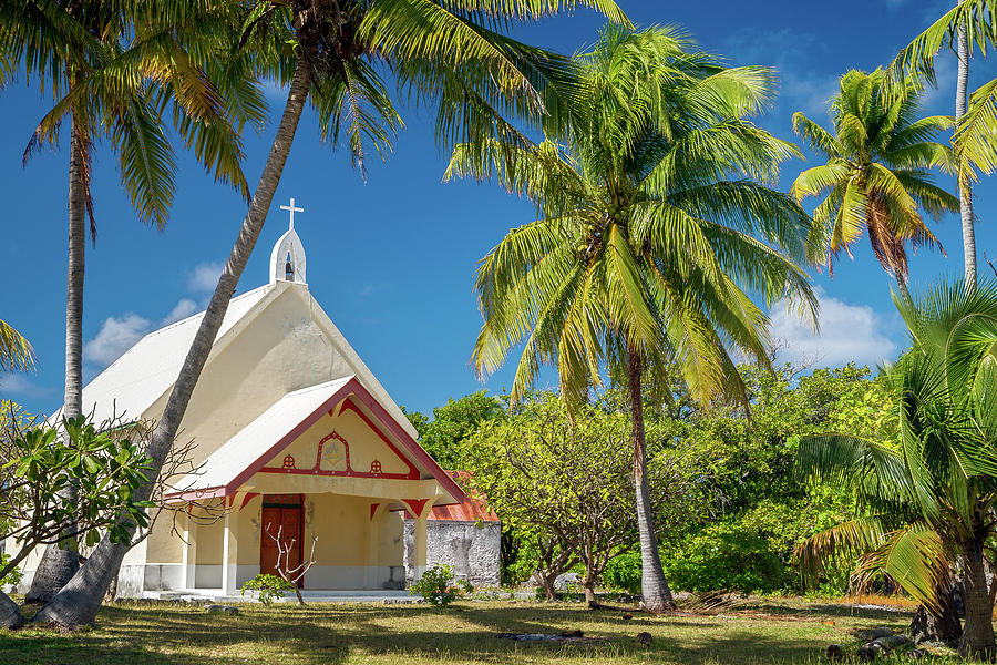 Tetamanu church in Fakarava - French Polynesia Photograph by Olivier Parent
