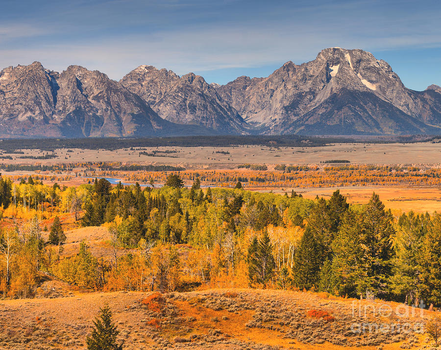 Teton Autumn Tapestry Right Photograph by Adam Jewell