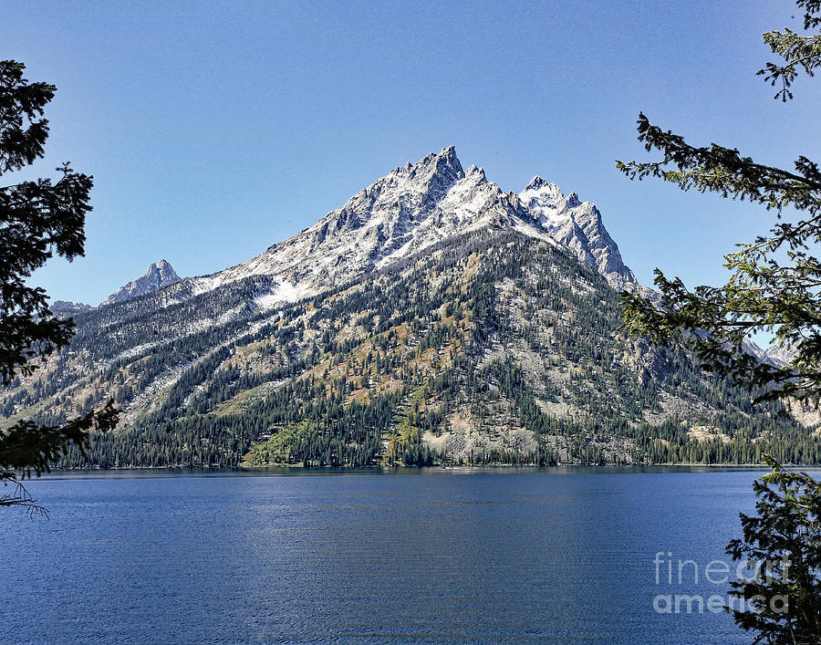 Teton Mountain by Jackson Lake Photograph by Stephen Schwiesow