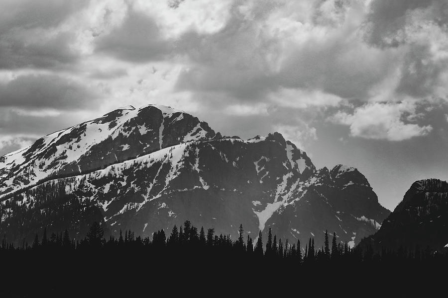 Teton Mountain Landscape Silhouetted Trees Photograph by Dan Sproul