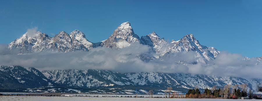 Teton Winter Panorama Photograph by Douglas Wielfaert