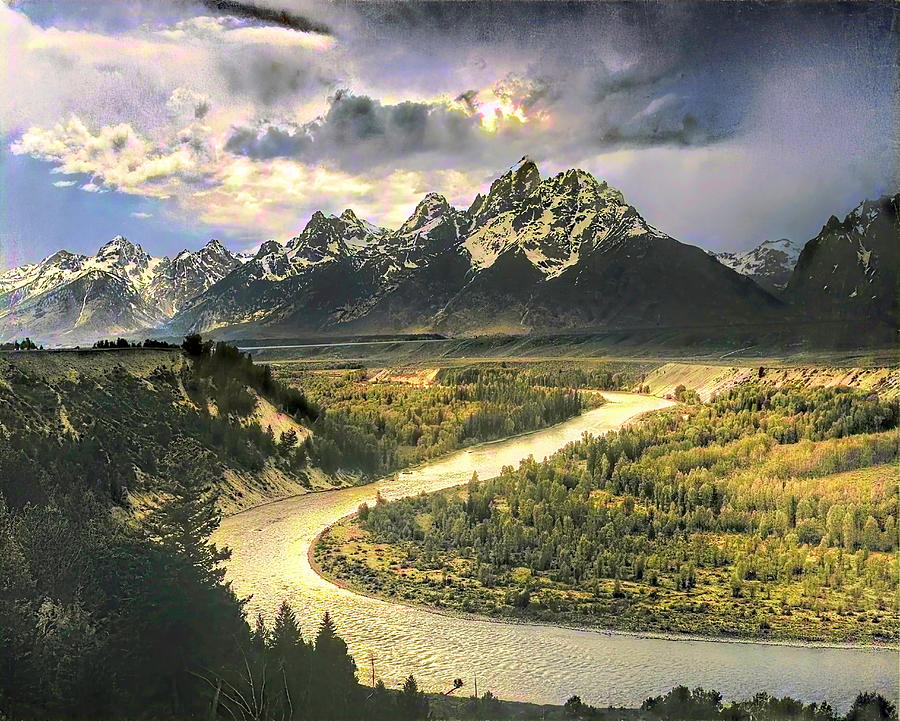 Tetons and The Snake River Color Photograph by Ansel Adams