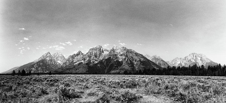 Tetons In Black And White Photograph