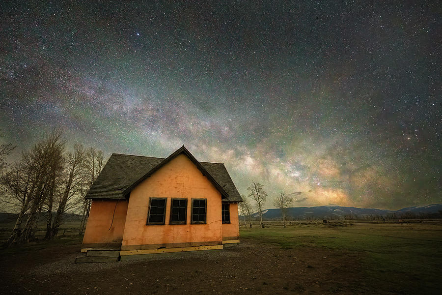Tetons Milky Way Photograph by Michael Ash